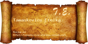 Tamaskovics Etelka névjegykártya